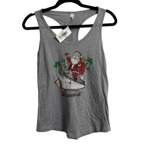 Gray Tank Top with Santa Graphic